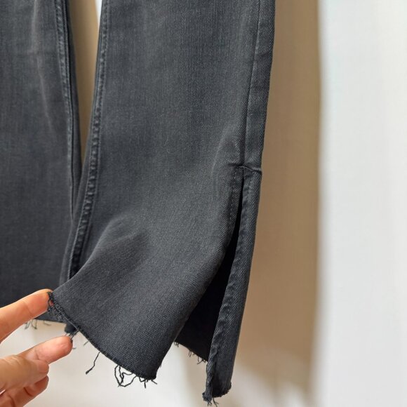 NWT Free People Level Up Slit Slim Flare Jeans We The Free Mid Rise Black 27 - Picture 6 of 12